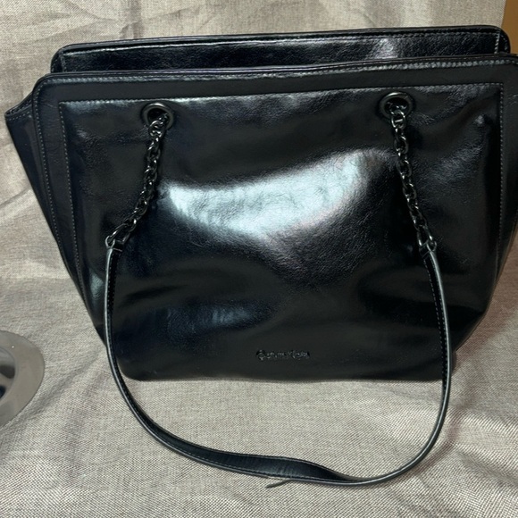 Calvin Klein Hailey Tote, Black with Black Chain - Picture 2 of 11